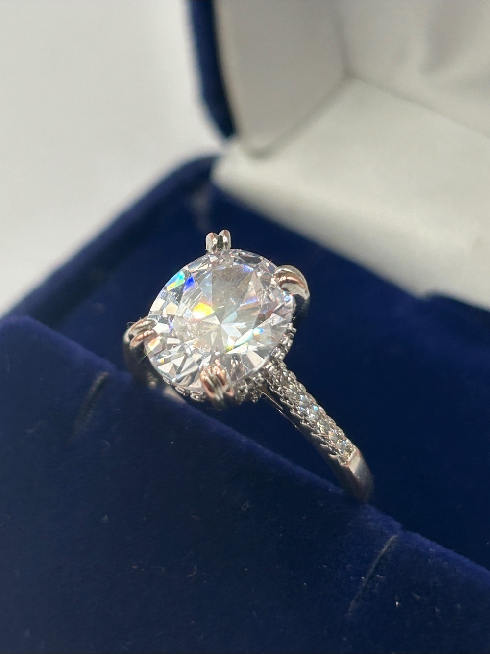 Solitaire 4 Carat Cocktail CZ Diamond Ring Sz 9​